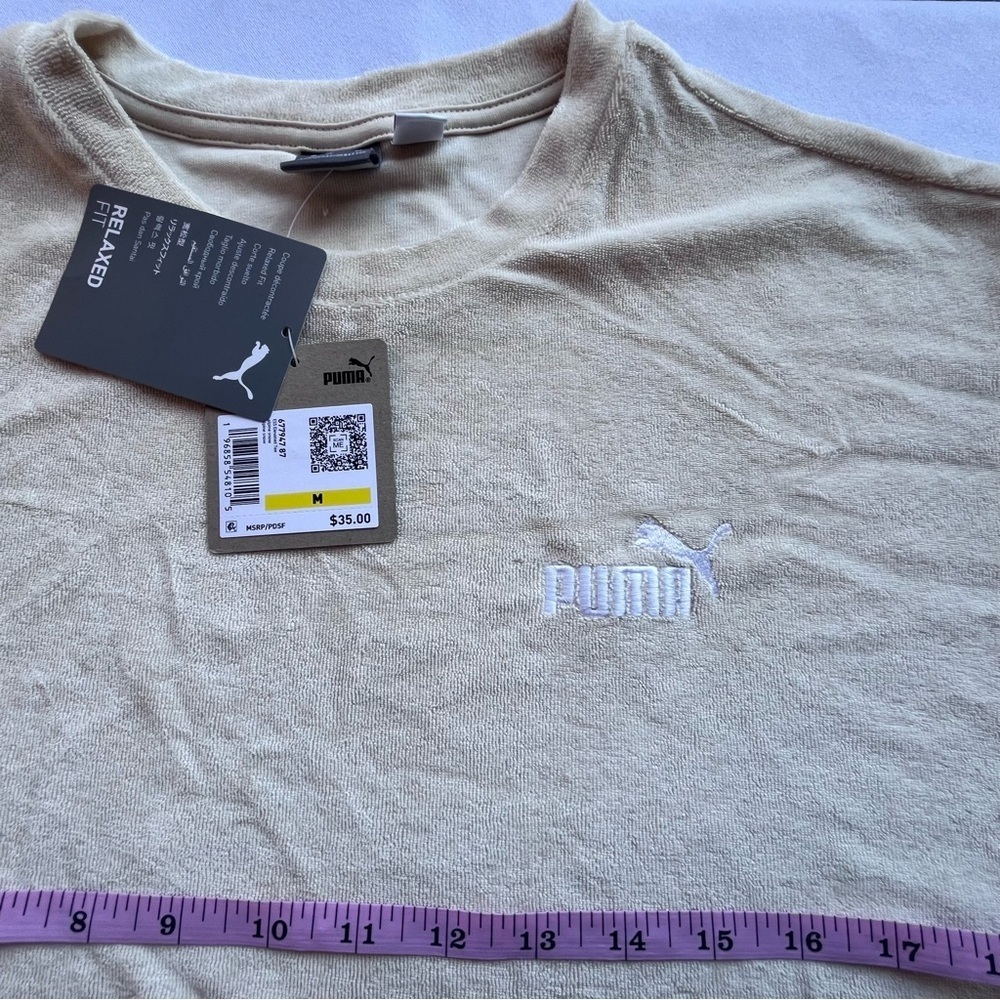 Puma Beige Tee with White Logo - Picture 2 of 6